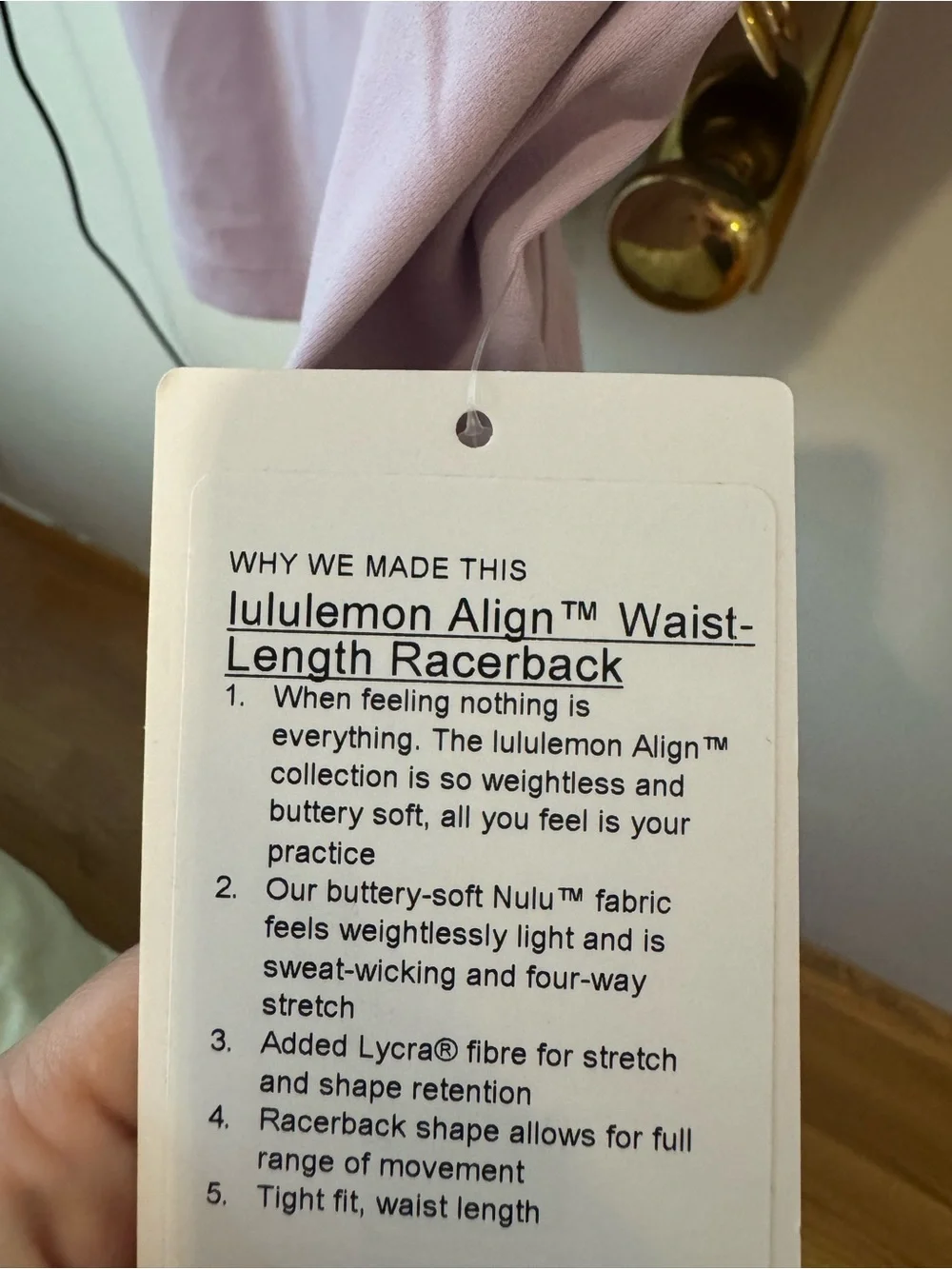 Lululemon Align Waist Length Racerback Purple Lilac